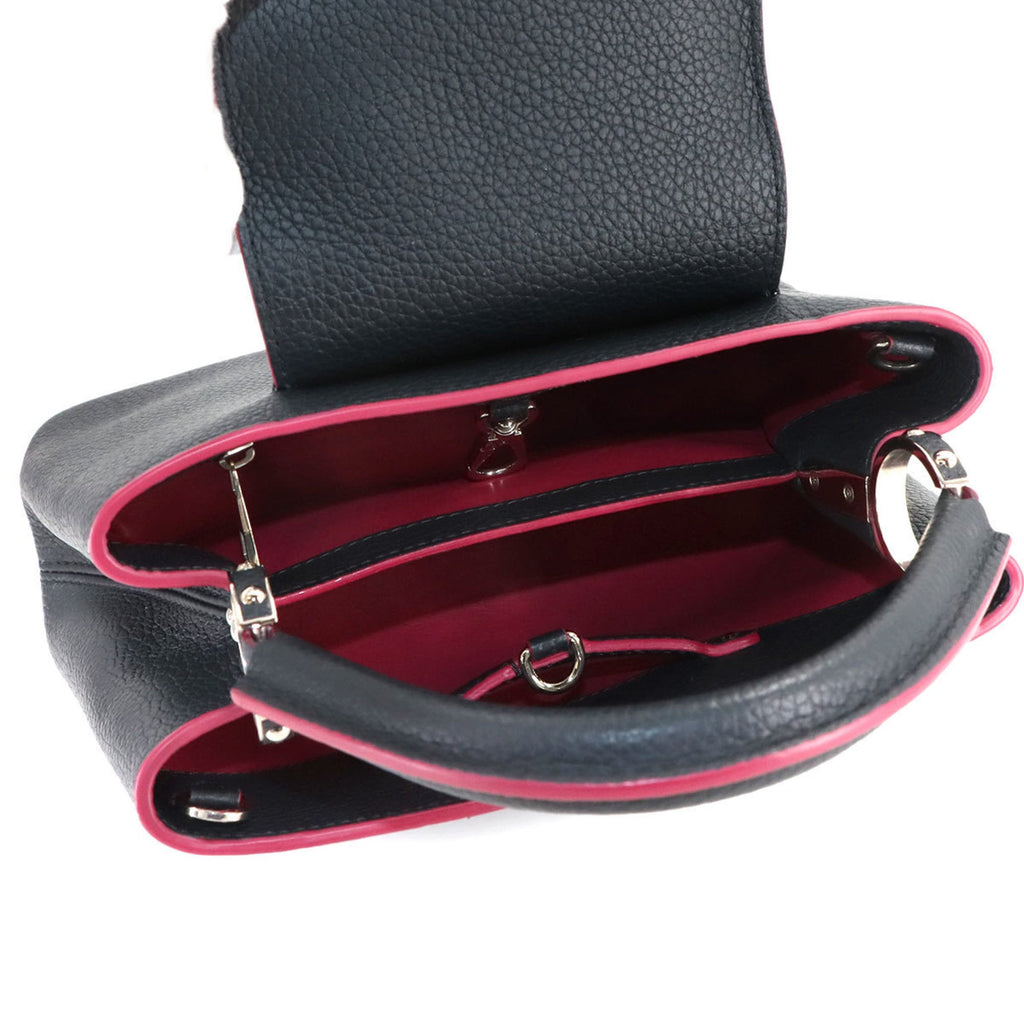 Louis Vuitton Navy Leather Handbag Shoulder Bag