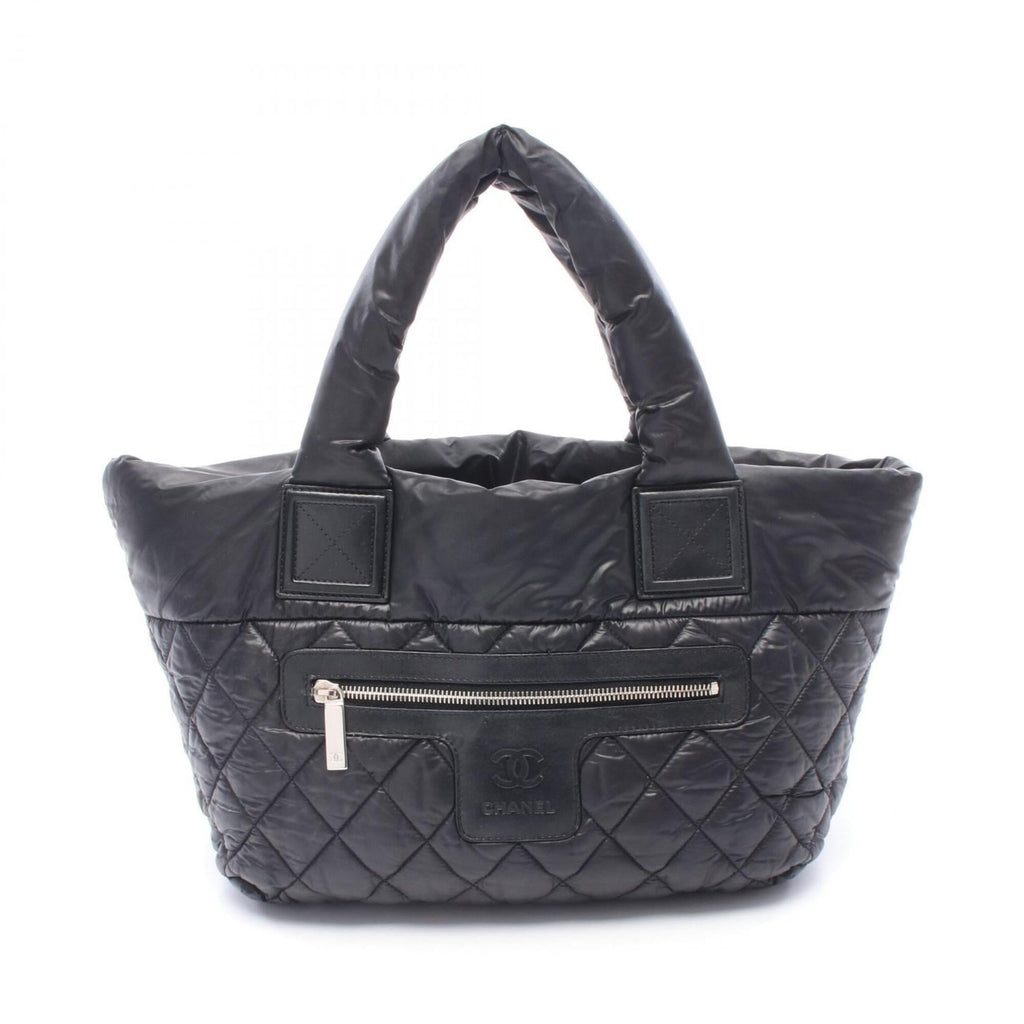 Chanel Black Bordeaux Nylon Leather Handbag Tote Bag