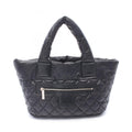 Chanel Black Bordeaux Nylon Leather Handbag Tote Bag