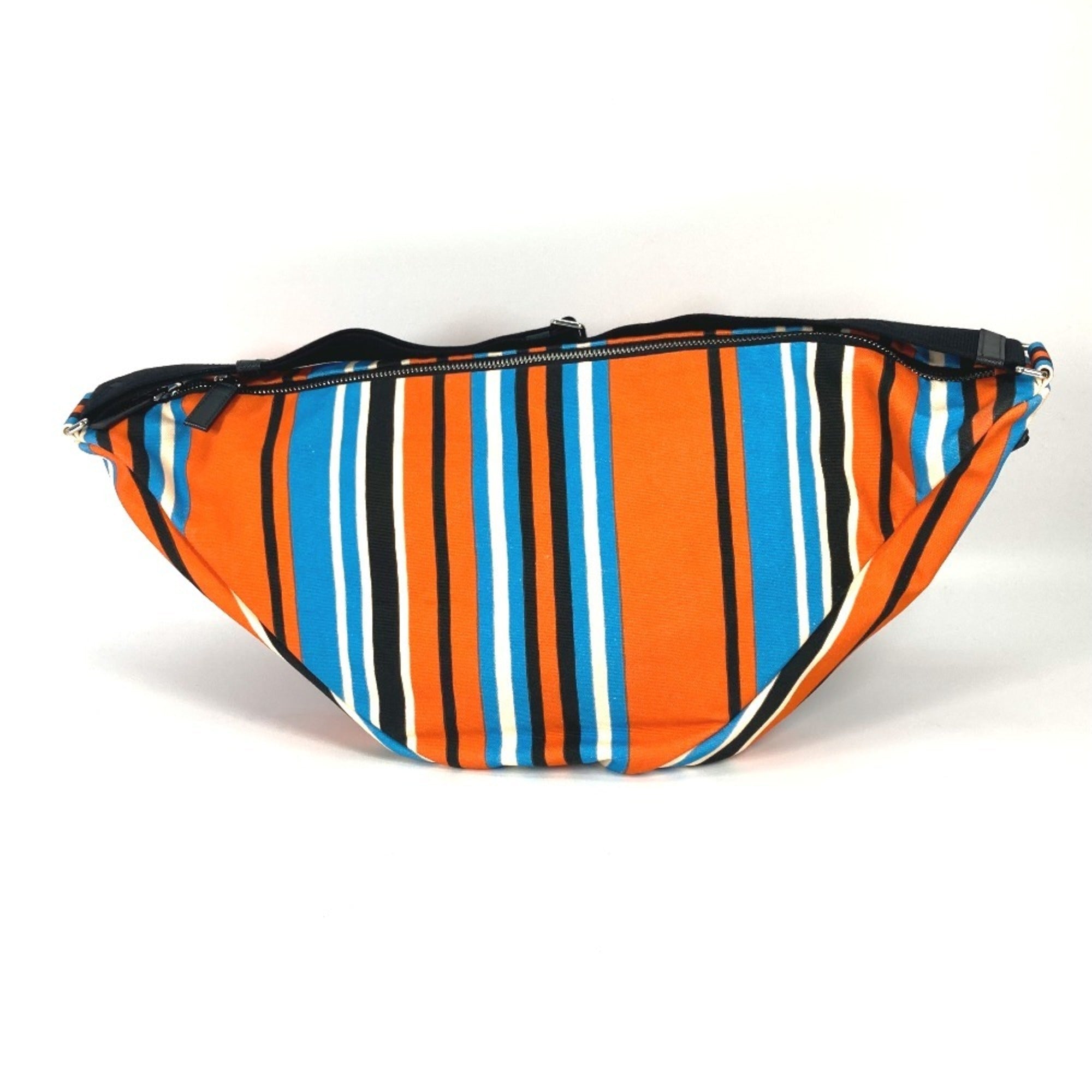 Prada Black Blue Orange Canvas Shoulder Bag Sling Bag