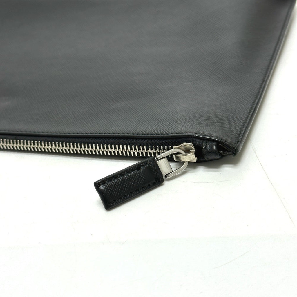 Prada Black Leather Clutch Bag