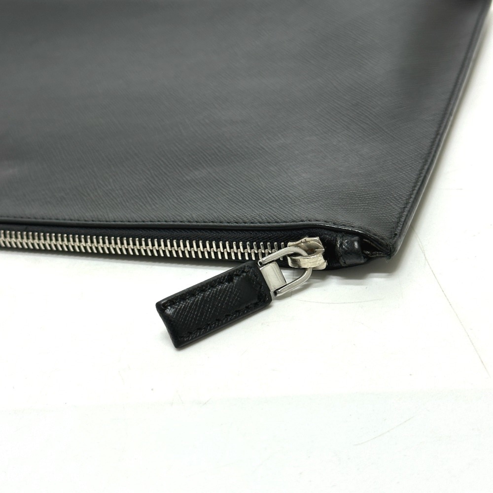 Prada Black Leather Clutch Bag