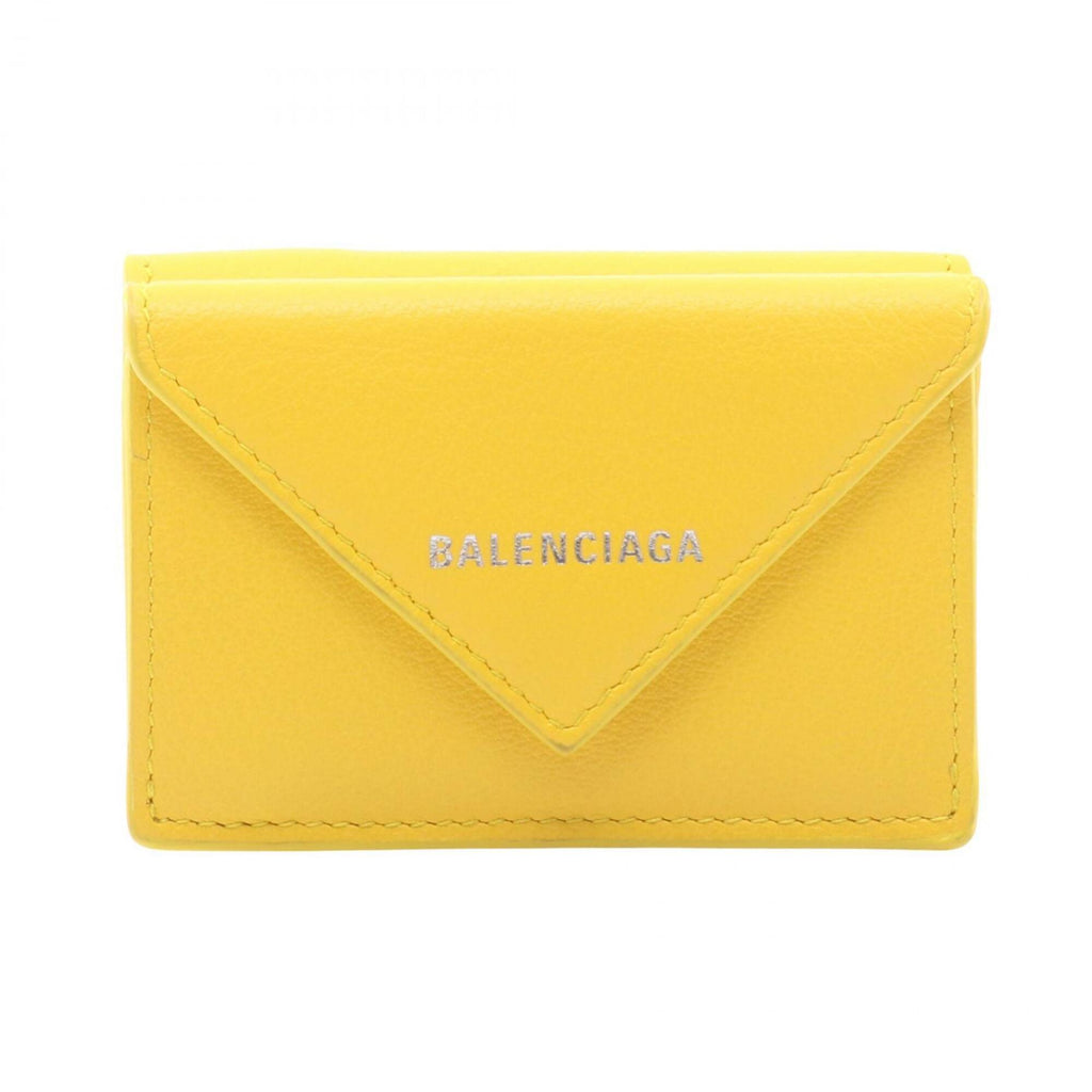 Balenciaga Yellow Leather Wallet (Tri-Fold)