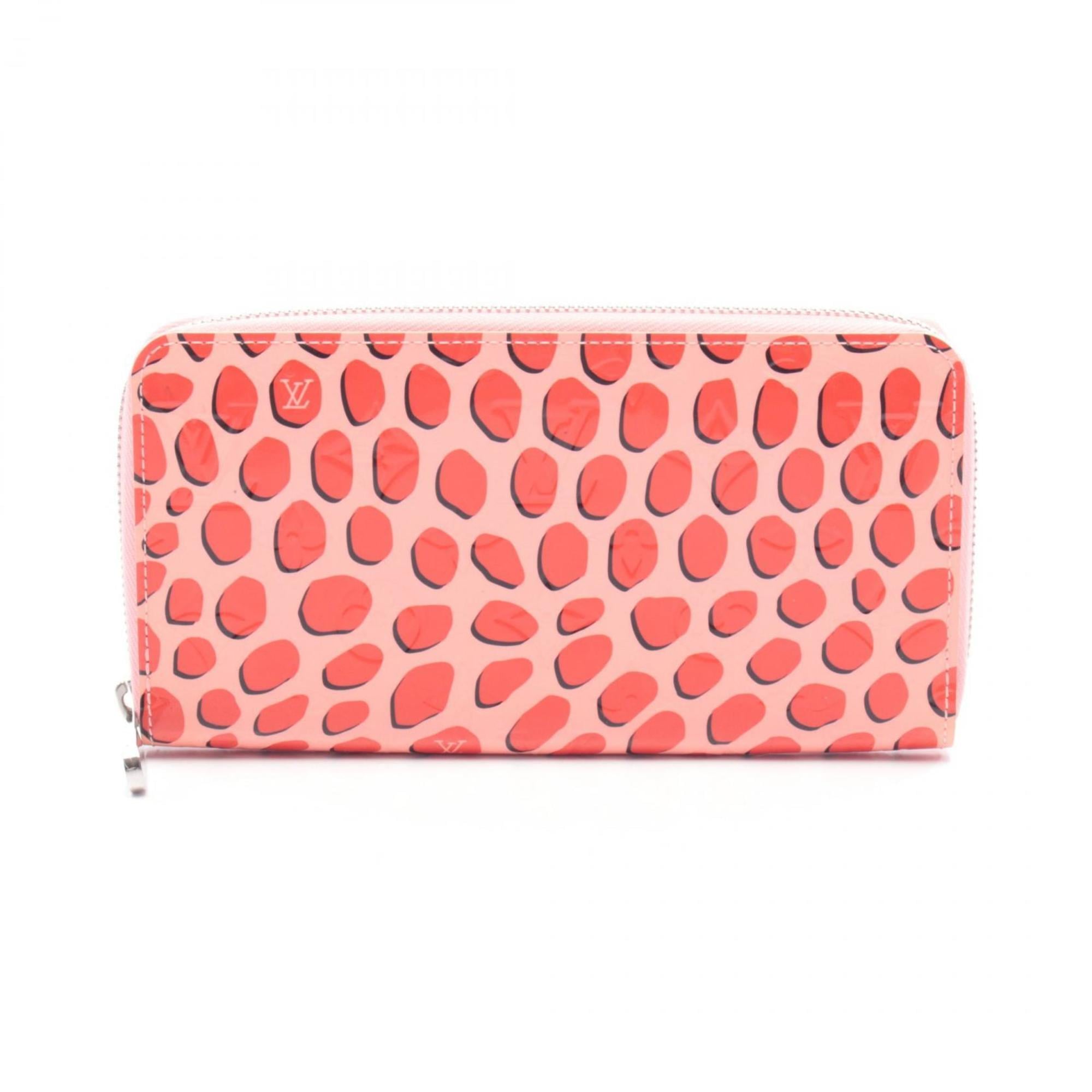 Louis Vuitton Black Pink Red Color Vernis Long Wallet