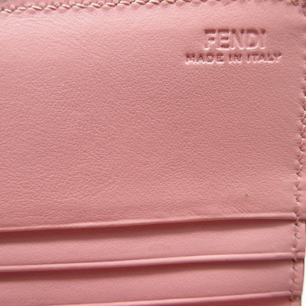 Fendi Pink Leather Long Wallet (Bi-Fold)