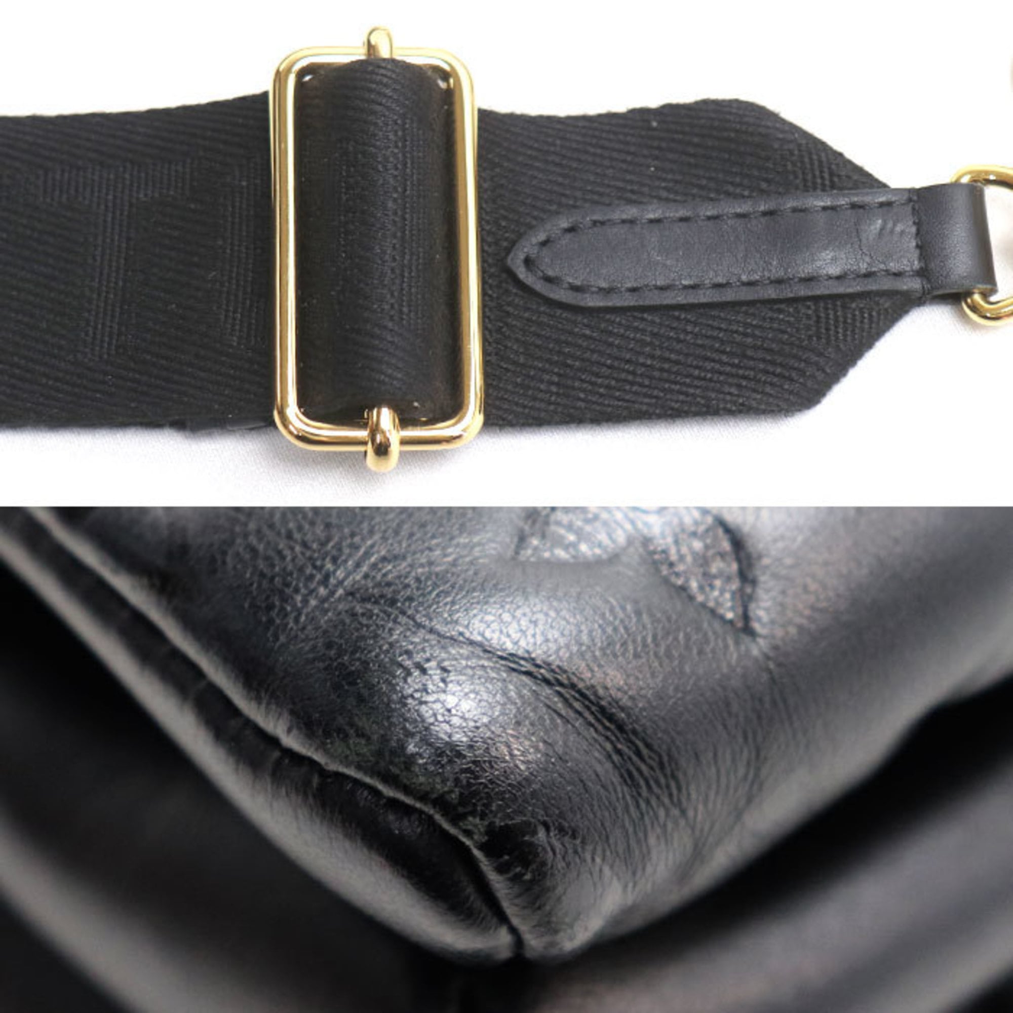 Louis Vuitton Black Leather Shoulder Bag
