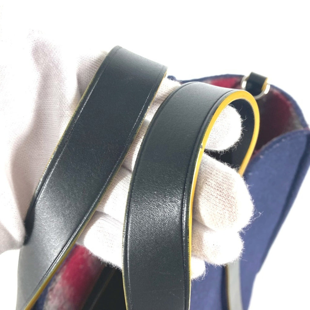 Fendi Navy Wool Shoulder Bag Tote Bag
