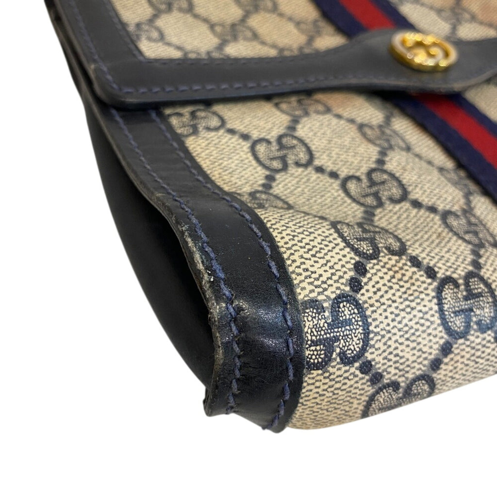 Gucci Sherry Line Black Pvc Clutch Bag Pouch (Pre-Owned)