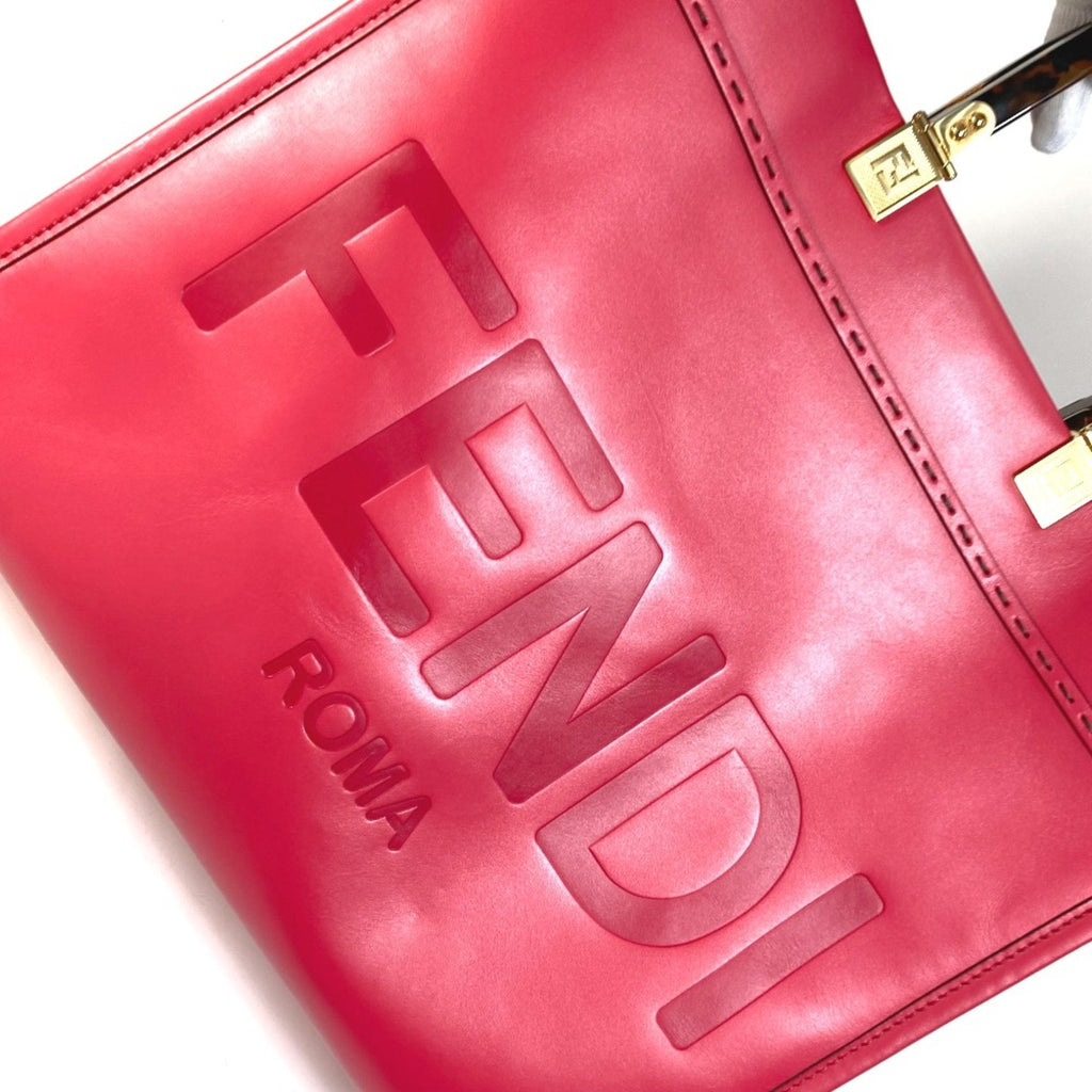 Fendi Pink Leather Tote Bag