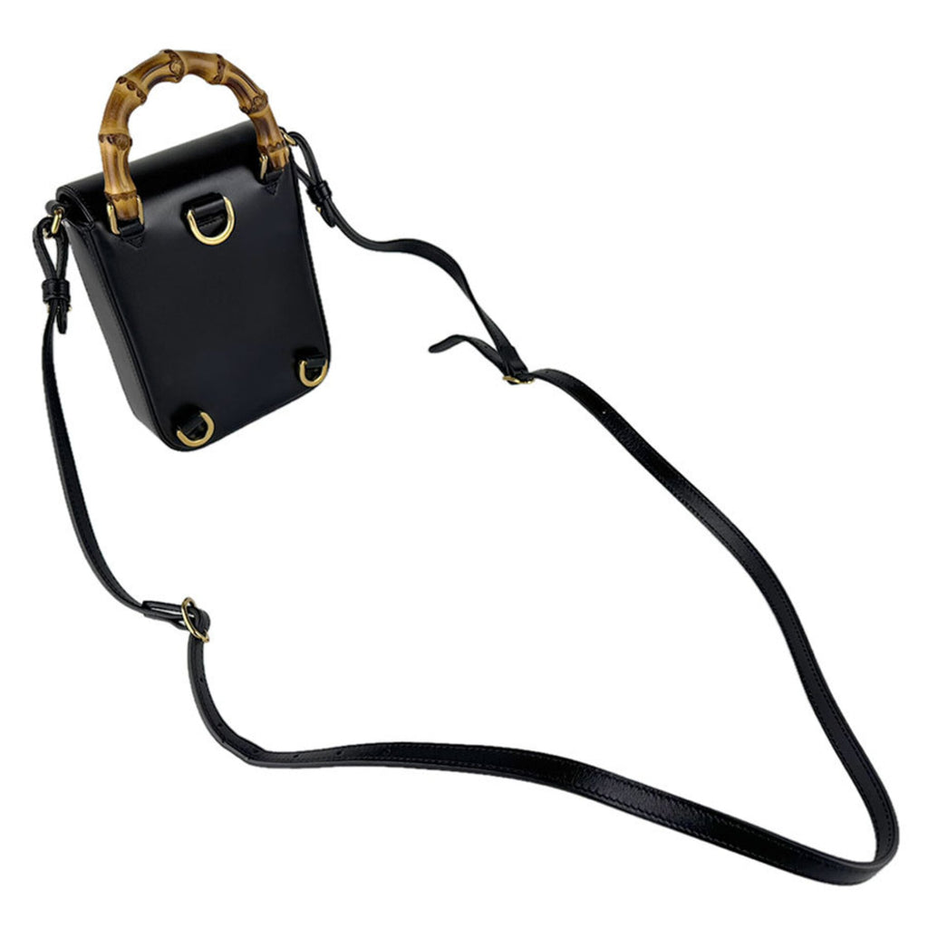 Gucci Black Leather Handbag Shoulder Bag (Pre-Owned)