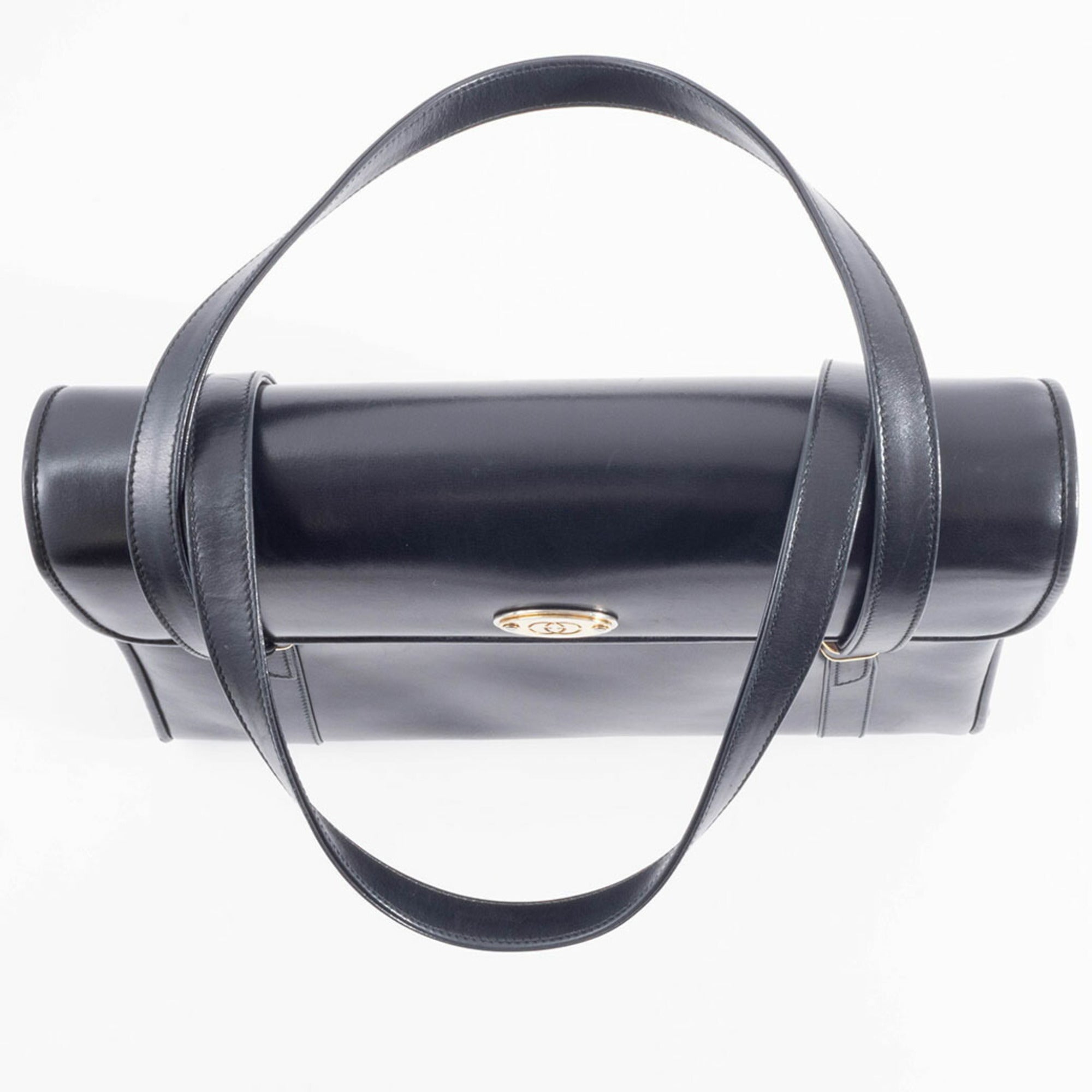 Gucci Black Leather Shoulder Bag Tote Bag (Pre-Owned)