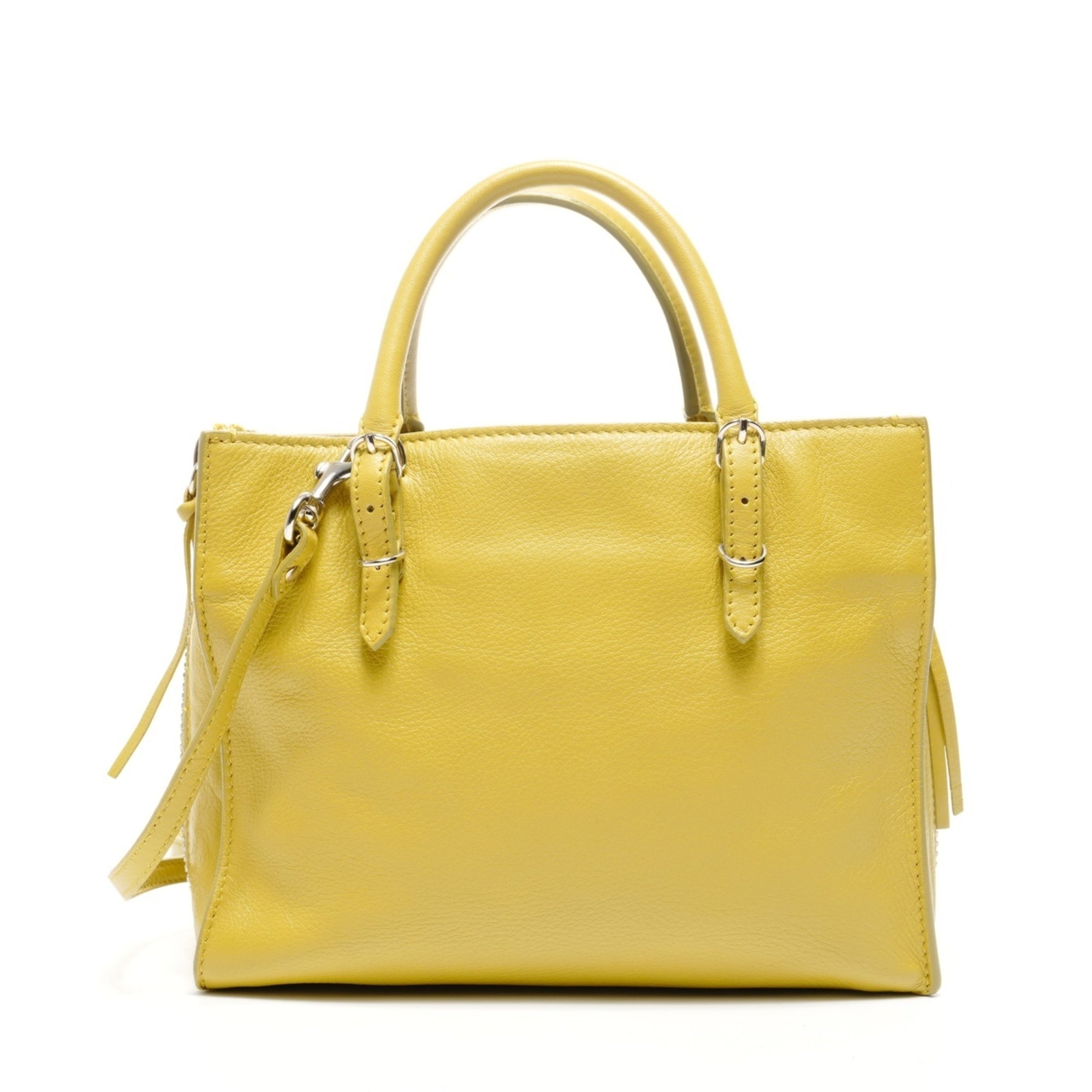 Balenciaga Paper Yellow Leather Shoulder