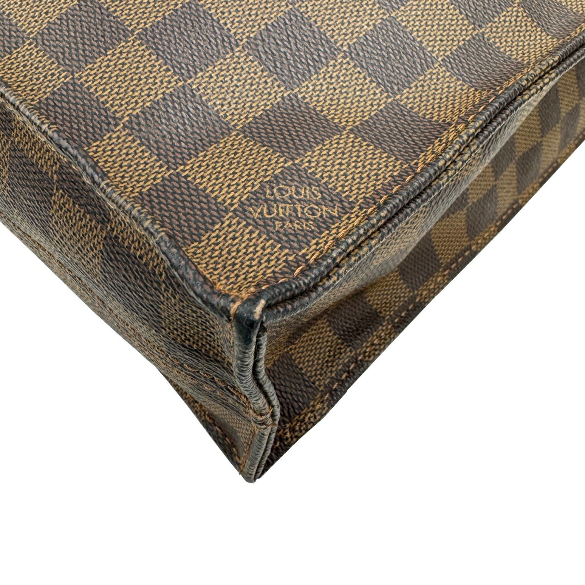 Louis Vuitton Damier Brown Ebene Damier Canvas Leather Handbag