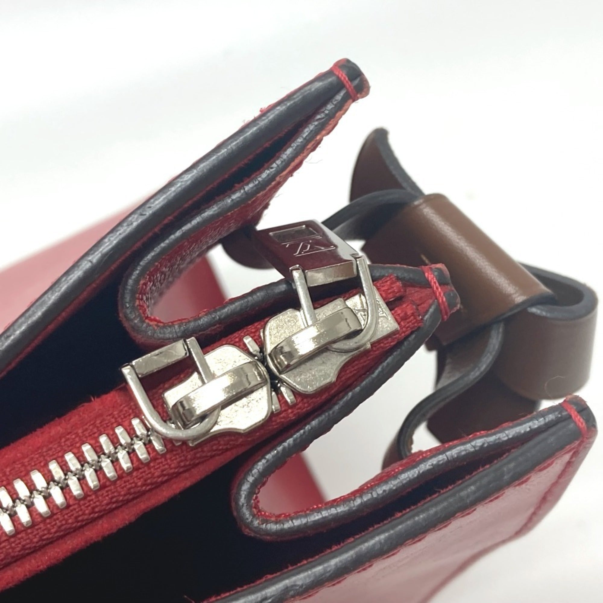 Louis Vuitton Red Color Leather Tote Bag