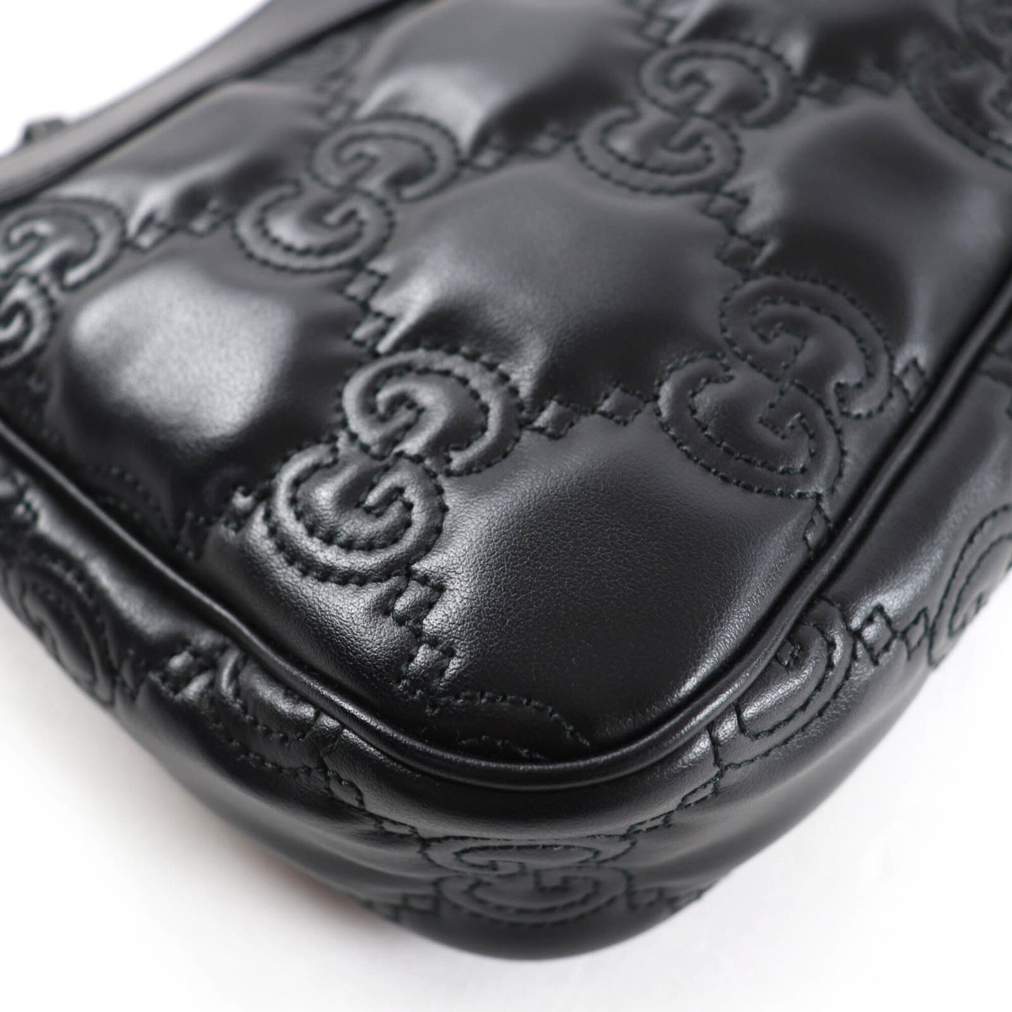 Gucci Black Leather Handbag Shoulder Bag (Pre-Owned)
