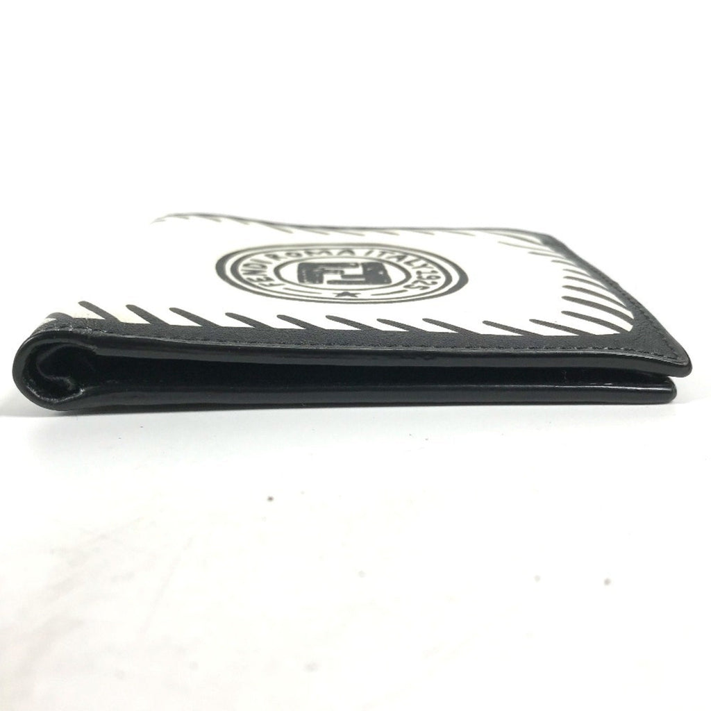 Fendi Black White Leather Bill Wallet (Bi-Fold)