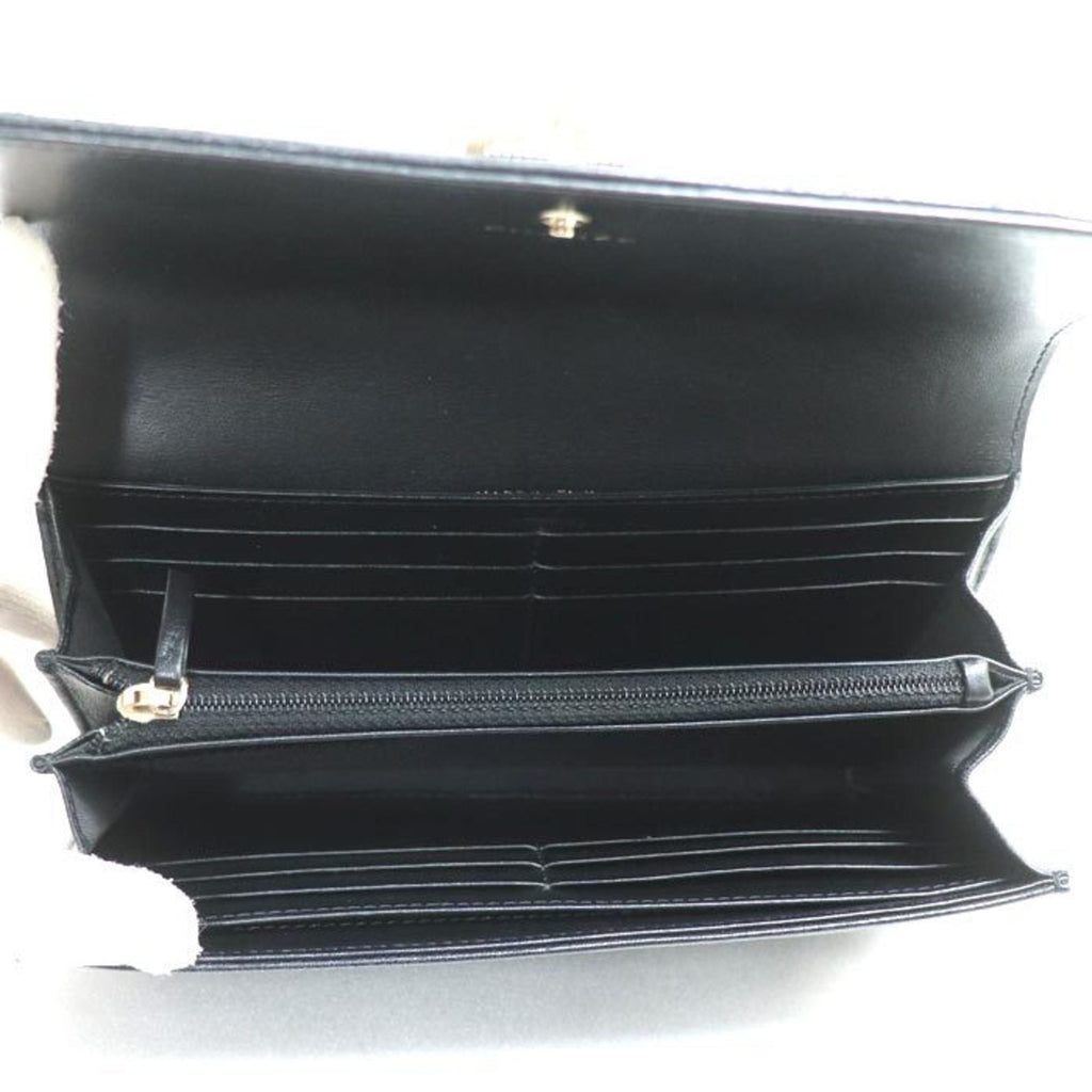 Chanel Black Leather Long Wallet (Bi-Fold)
