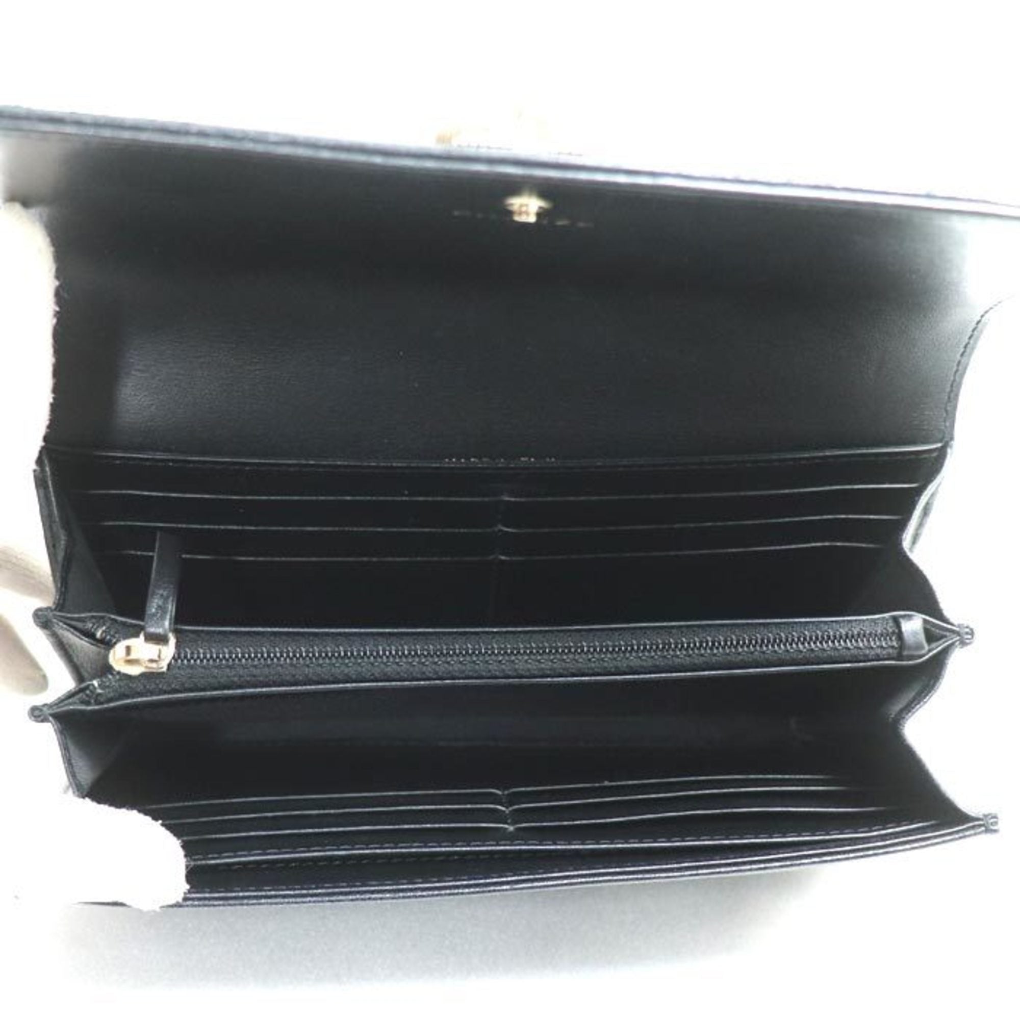 Chanel Black Leather Long Wallet (Bi-Fold)