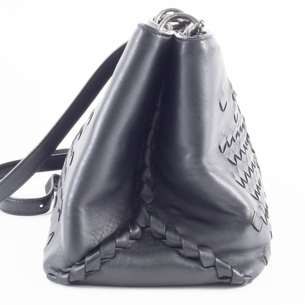 Bottega Veneta Black Leather Shoulder Bag