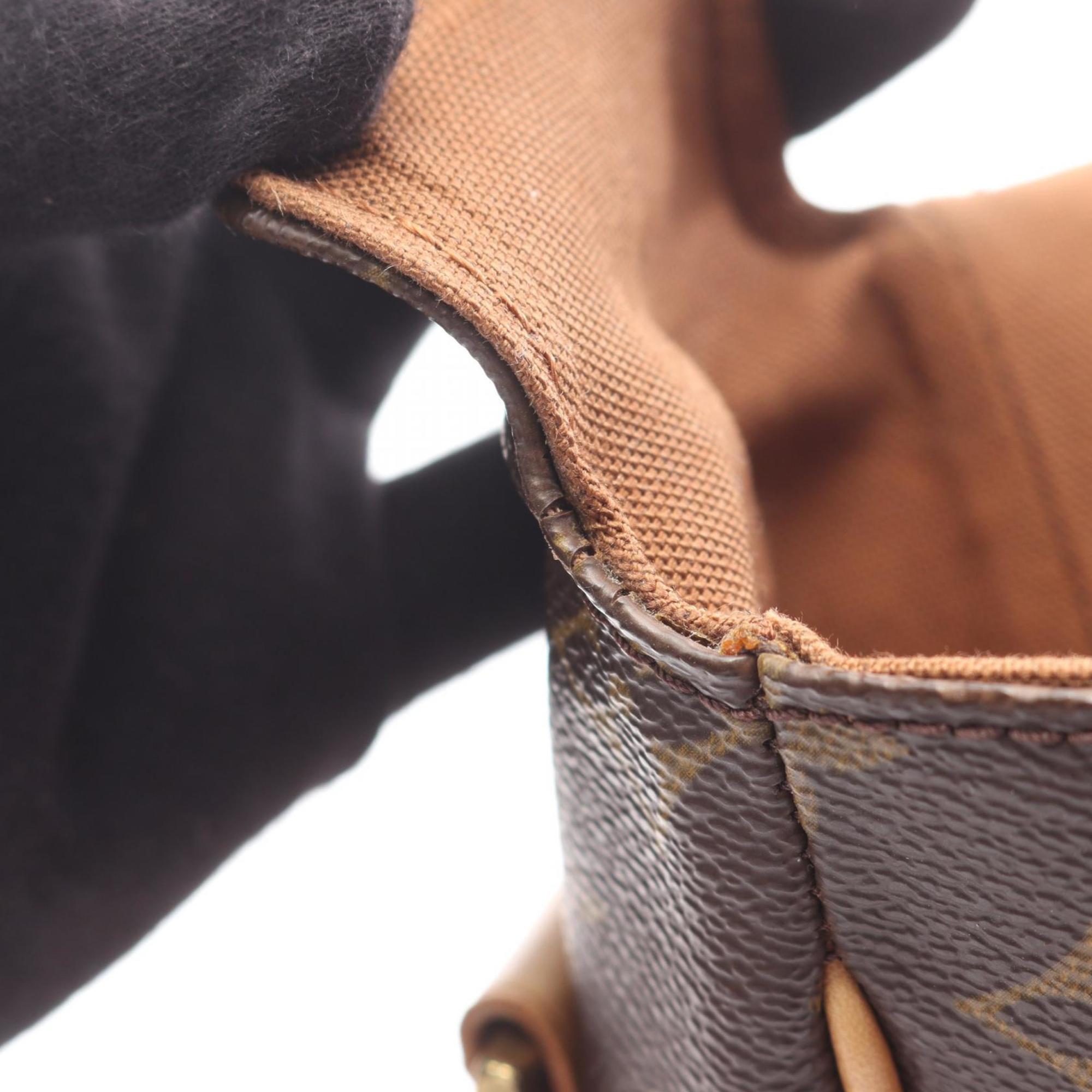 Louis Vuitton Brown Coated Canvas Leather Shoulder Bag