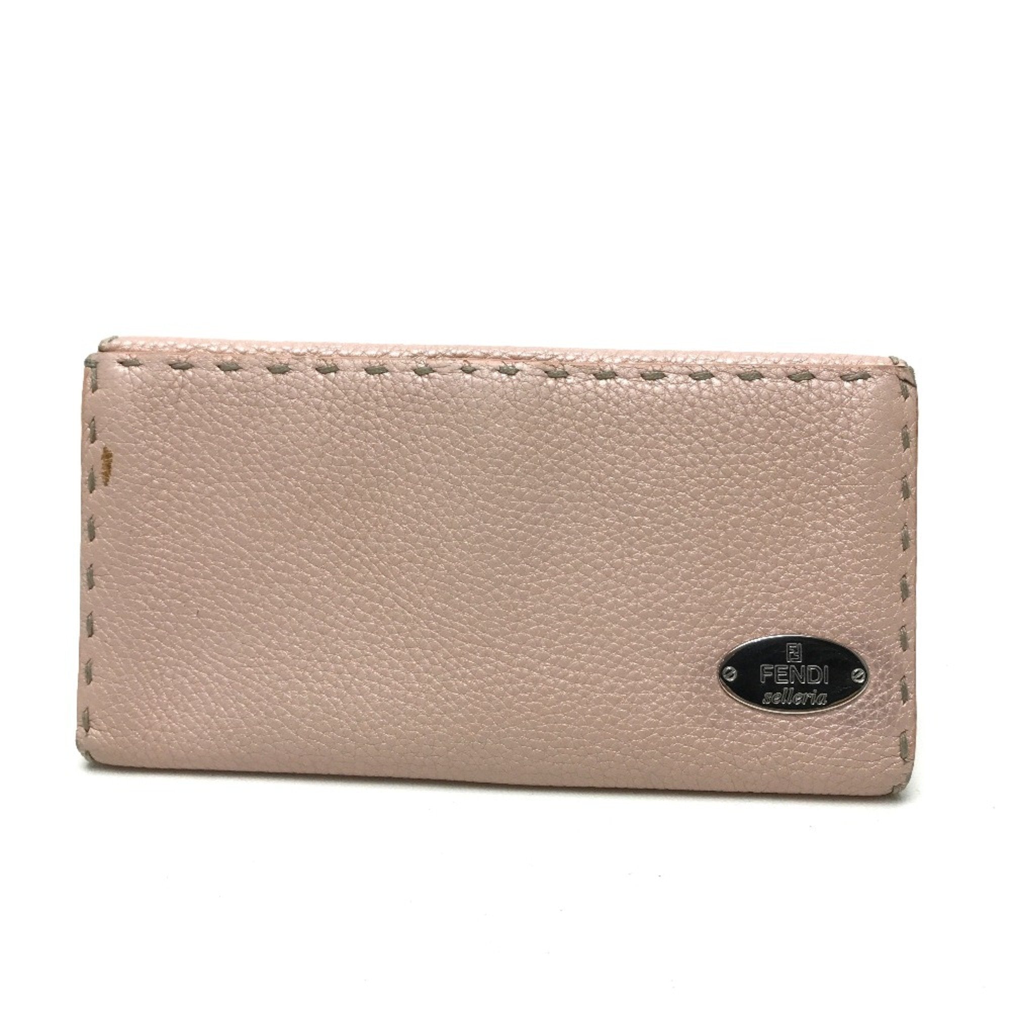 Fendi Pink Leather Long Wallet (Bi-Fold)