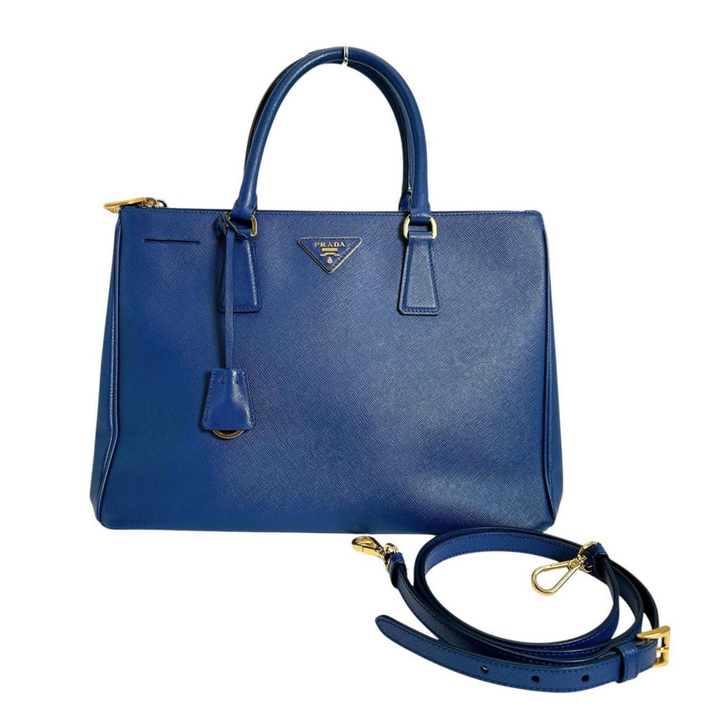 Prada Blue Leather Handbag Shoulder Bag