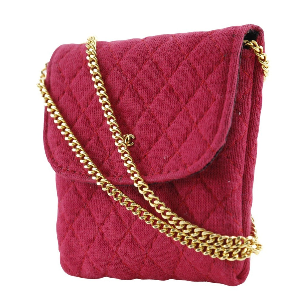 Chanel Red Color Cotton Pouch