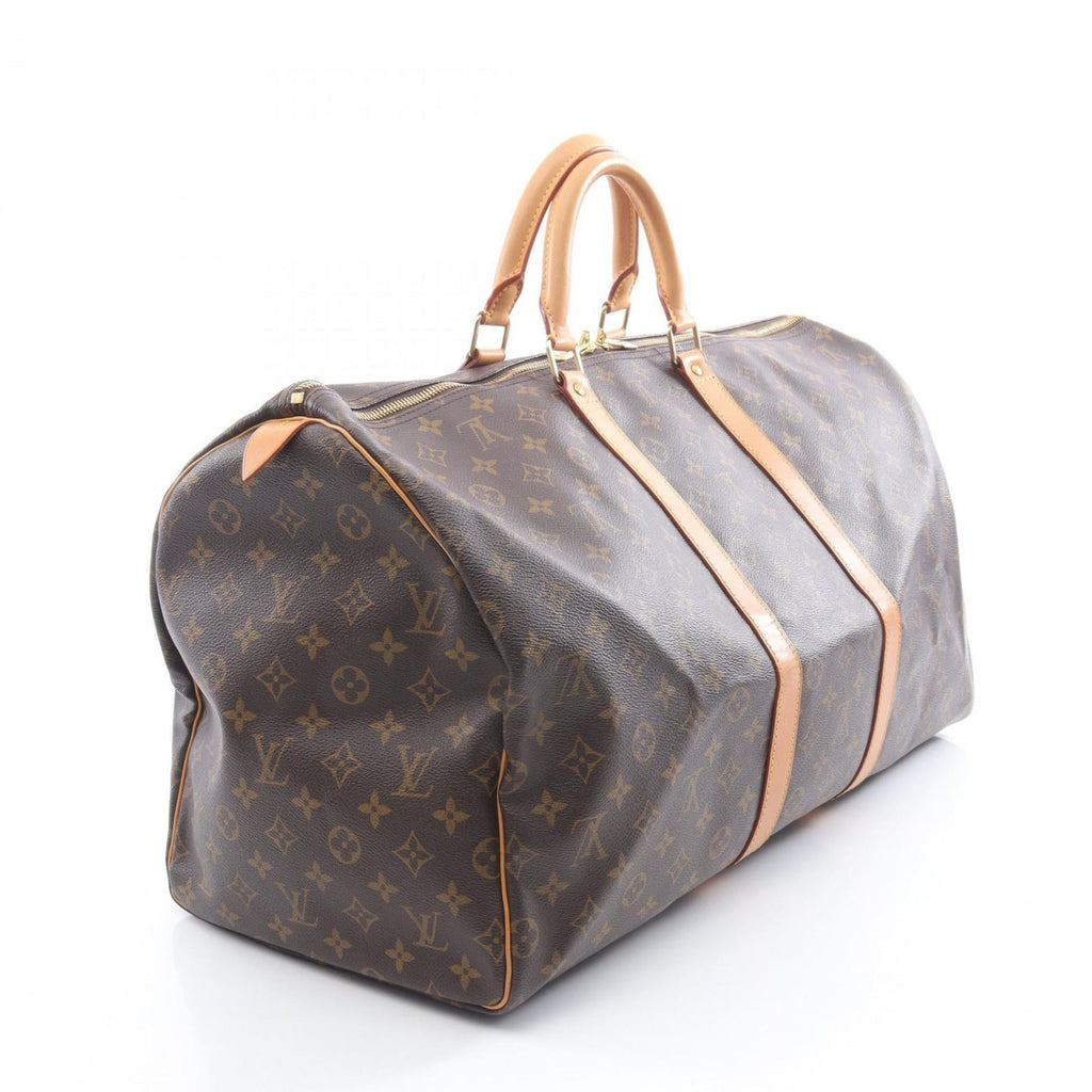 Louis Vuitton Brown Coated Canvas Pvc Monogram Leather Boston Bag