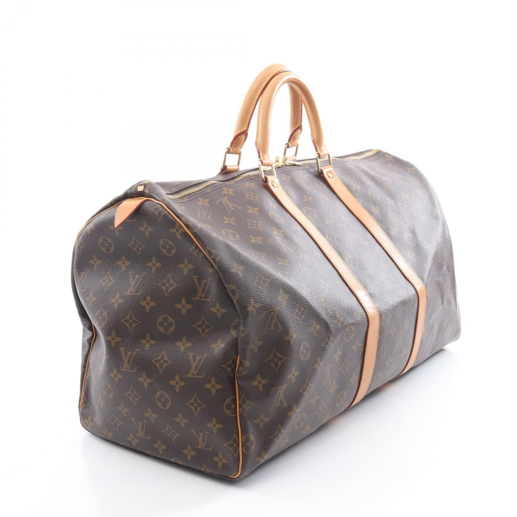 Louis Vuitton Brown Coated Canvas Pvc Monogram Leather Boston Bag