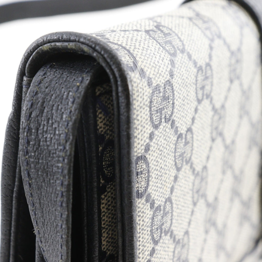 Gucci Gray Navy Gg Plus Shoulder Bag (Pre-Owned)