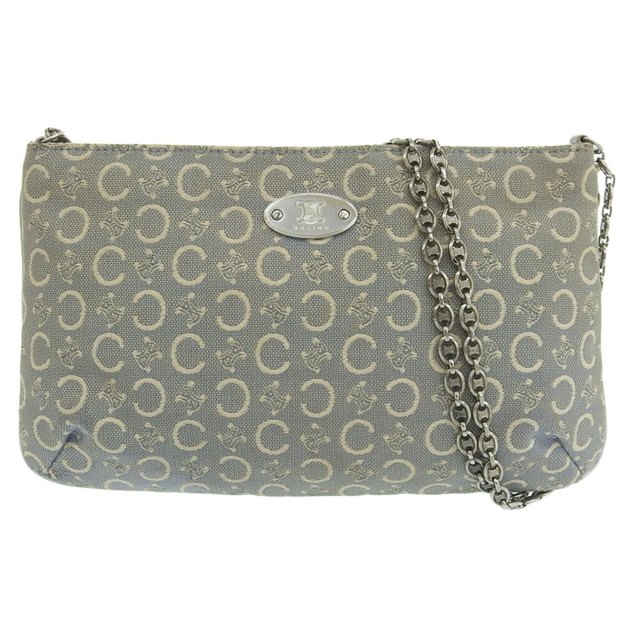 Celine Light Blue Canvas Shoulder Bag