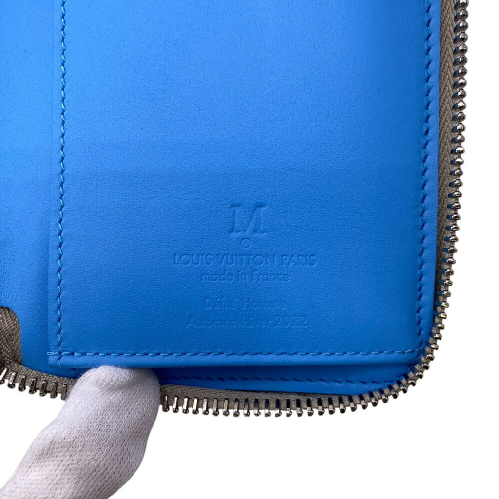 Louis Vuitton Taurillon Blue Gray Leather Wallet