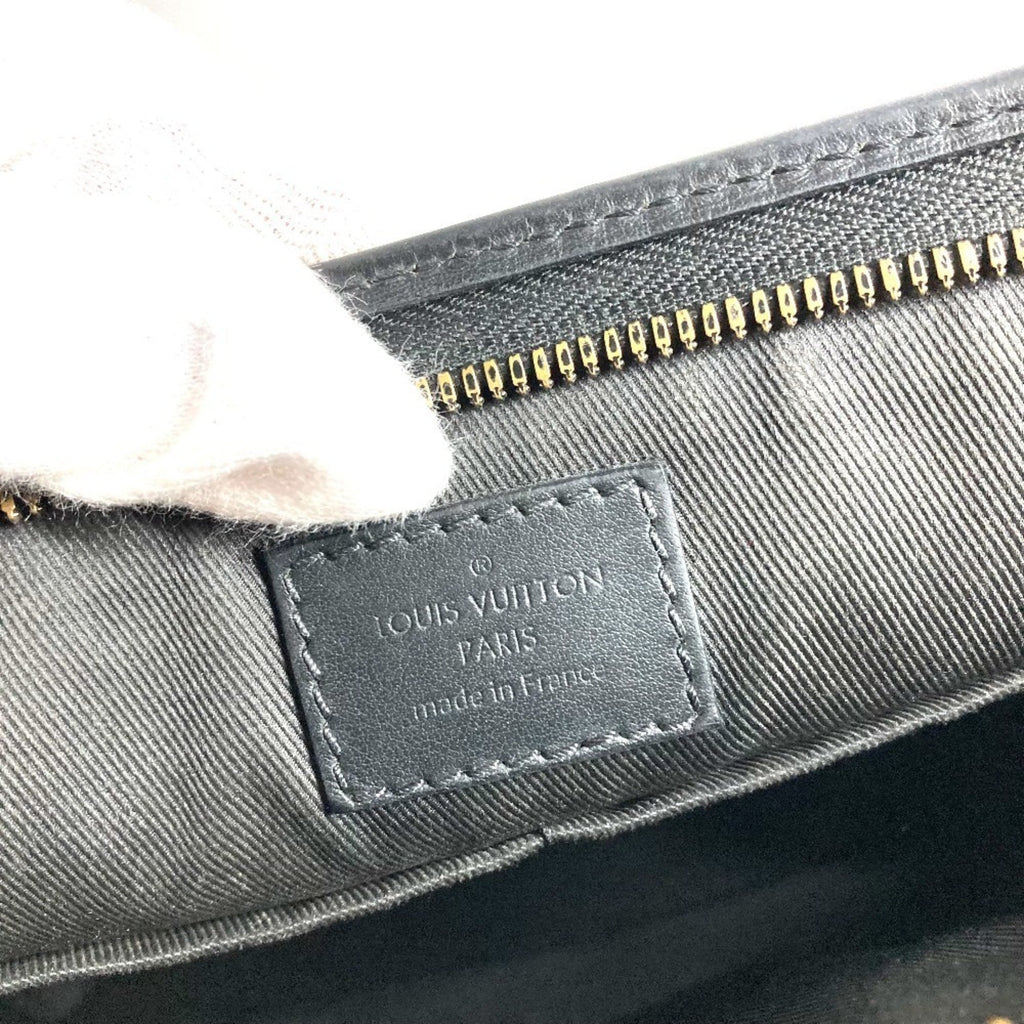 Louis Vuitton Black Leather Clutch Bag Pochette Shoulder Bag