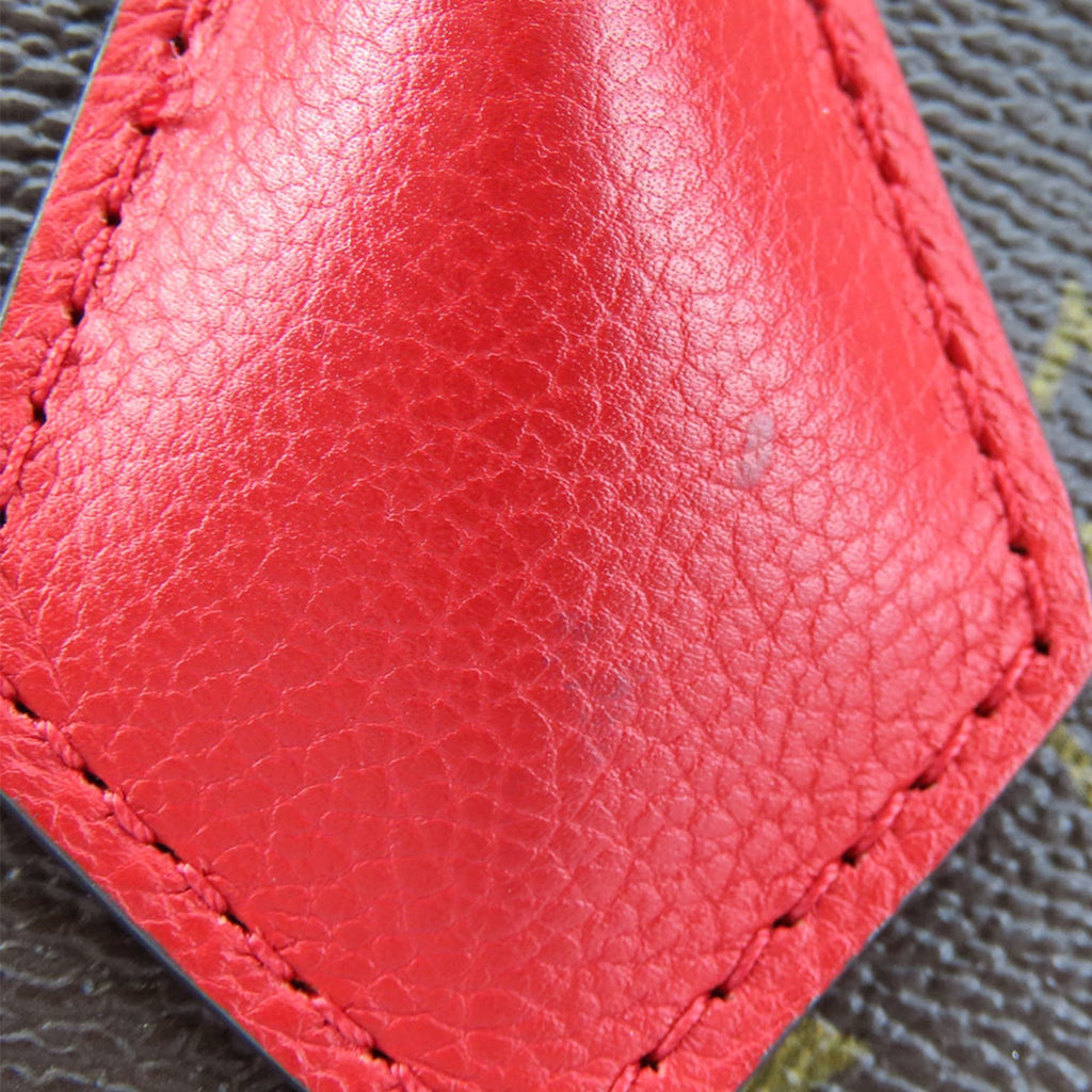 Louis Vuitton Monogram Cerise Red Brown Monogram Leather Tote Bag