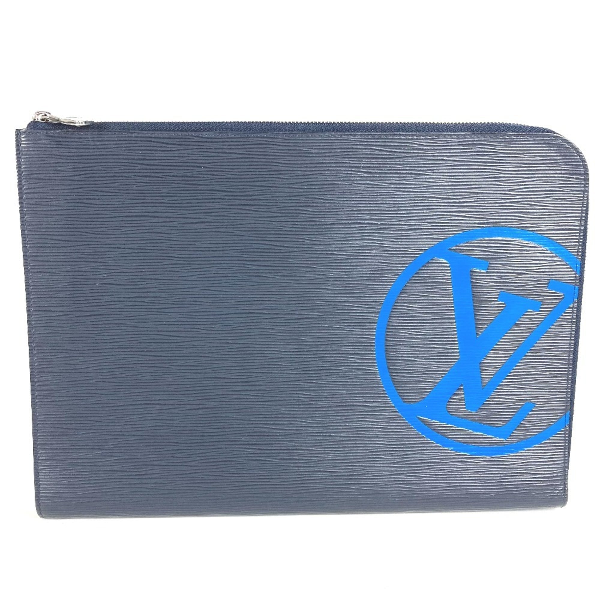 Louis Vuitton Epi Navy Blue Epi Leather Clutch Bag Pochette