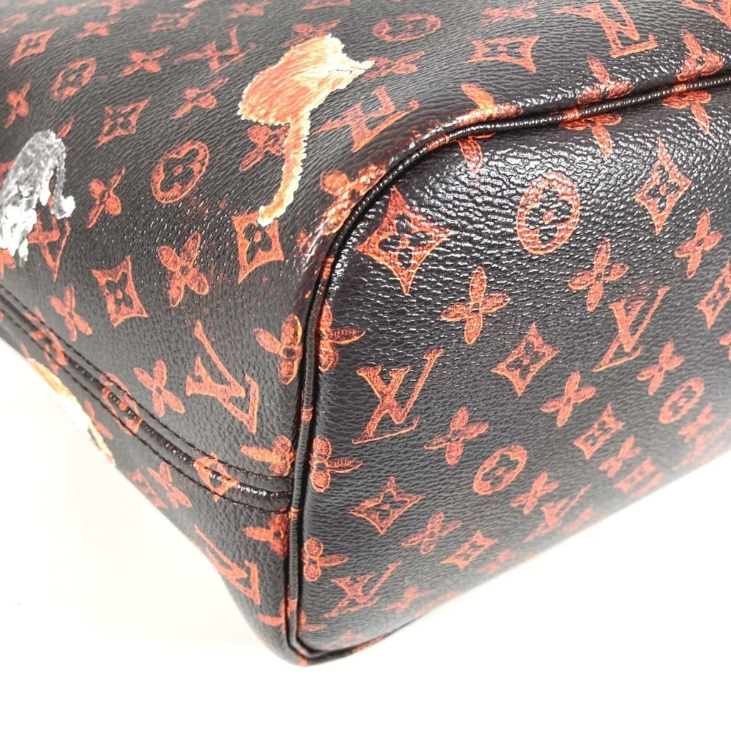 Louis Vuitton Brown Orange Monogram Leather Pouch Shoulder Bag Tote Bag
