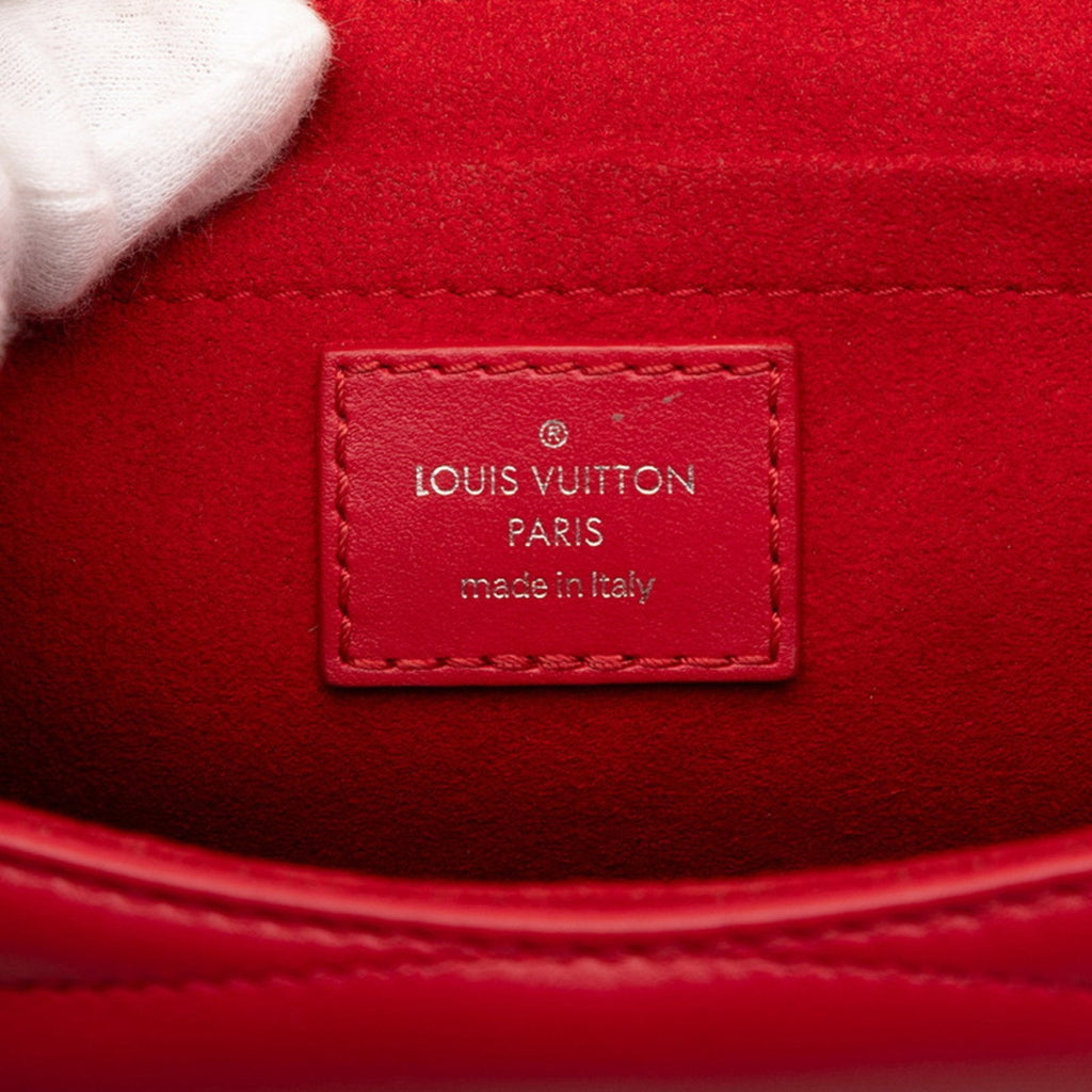 Louis Vuitton Red Color Leather Handbag Shoulder Bag