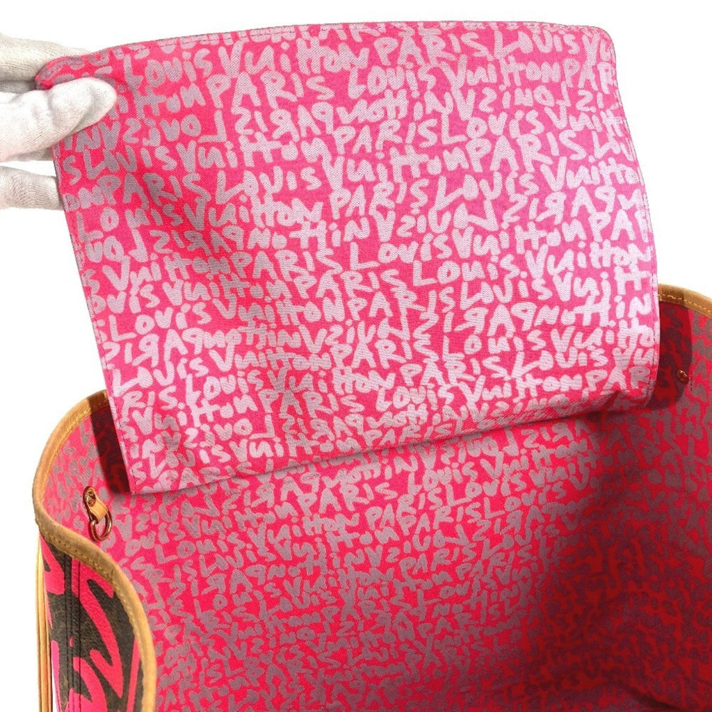 Louis Vuitton Fuchsia Pink Galle Pink Monogram Graffiti Shoulder Bag Tote Bag