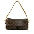 Louis Vuitton Brown Leather Pvc Shoulder Bag Tote Bag