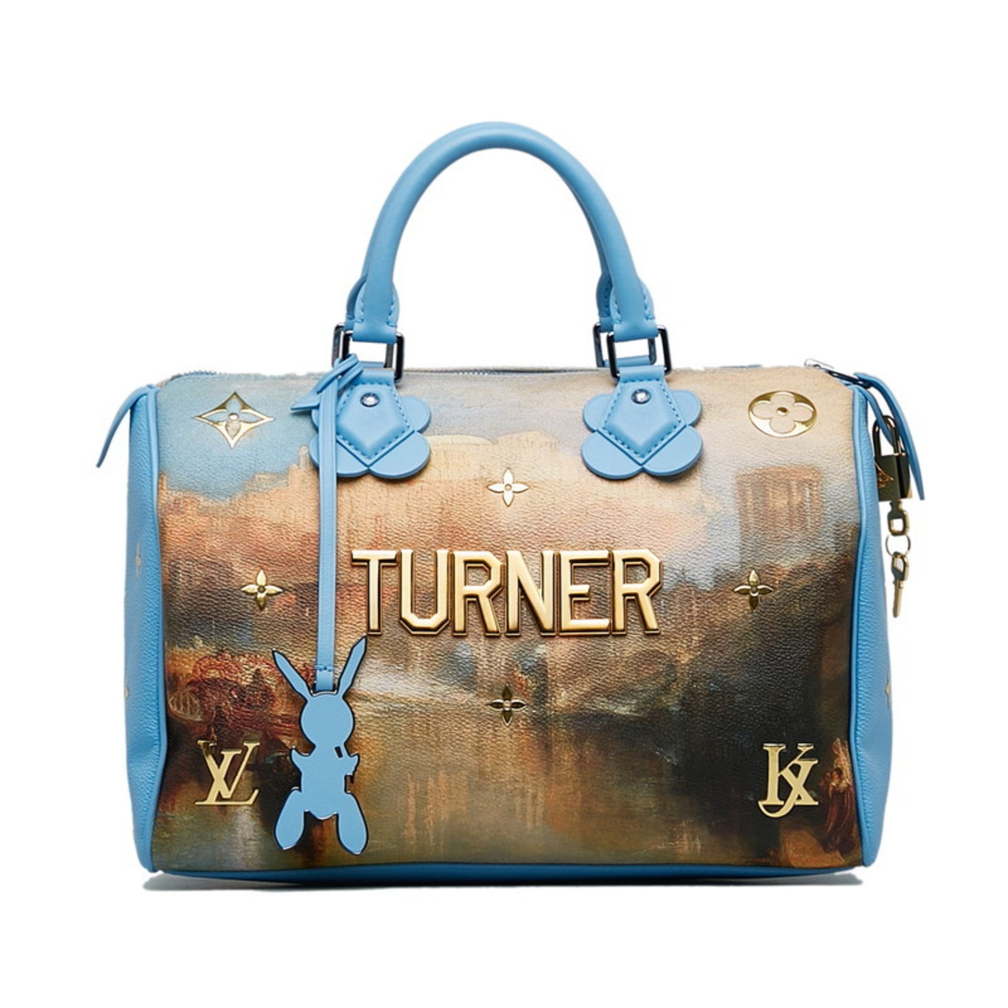 Louis Vuitton Blue Multi-Color Pvc Leather Handbag