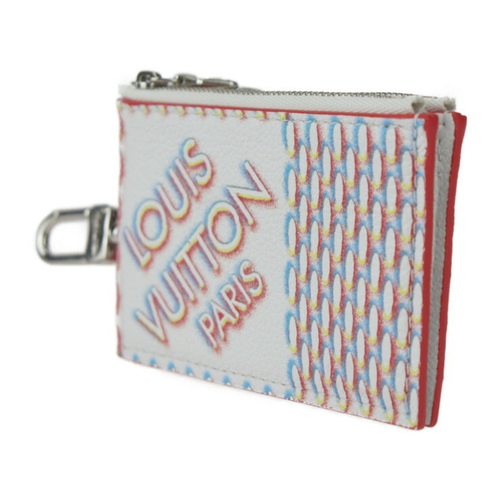 Louis Vuitton Blanc Multi-Color White Leather Coin Purse/Coin Case