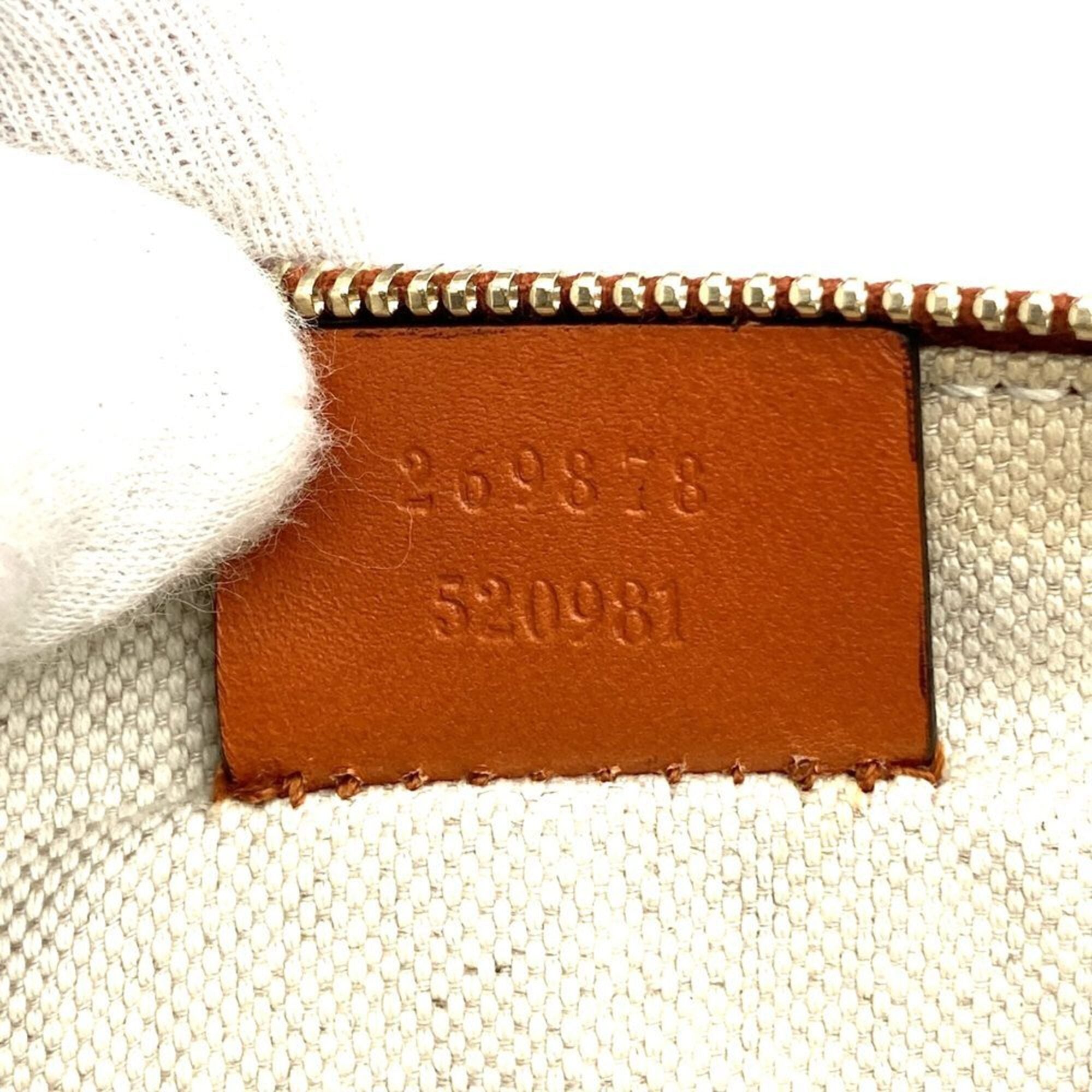 Gucci Brown Canvas Leather Tote Bag (Pre-Owned)