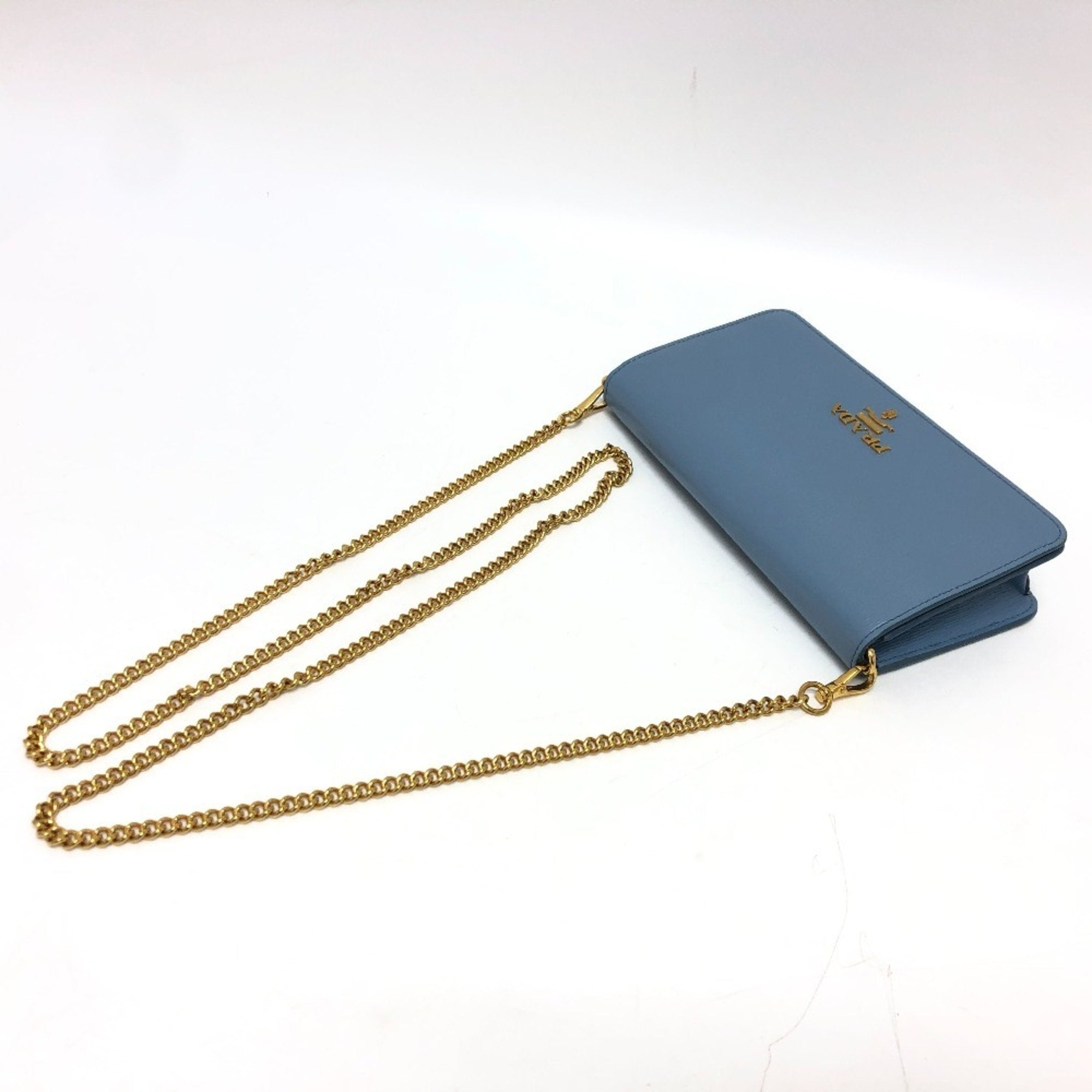 Prada Blue Leather Shoulder Bag