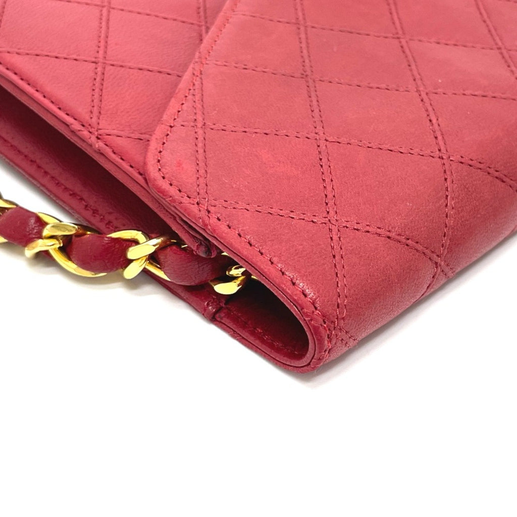 Chanel Red Leather Shoulder Bag