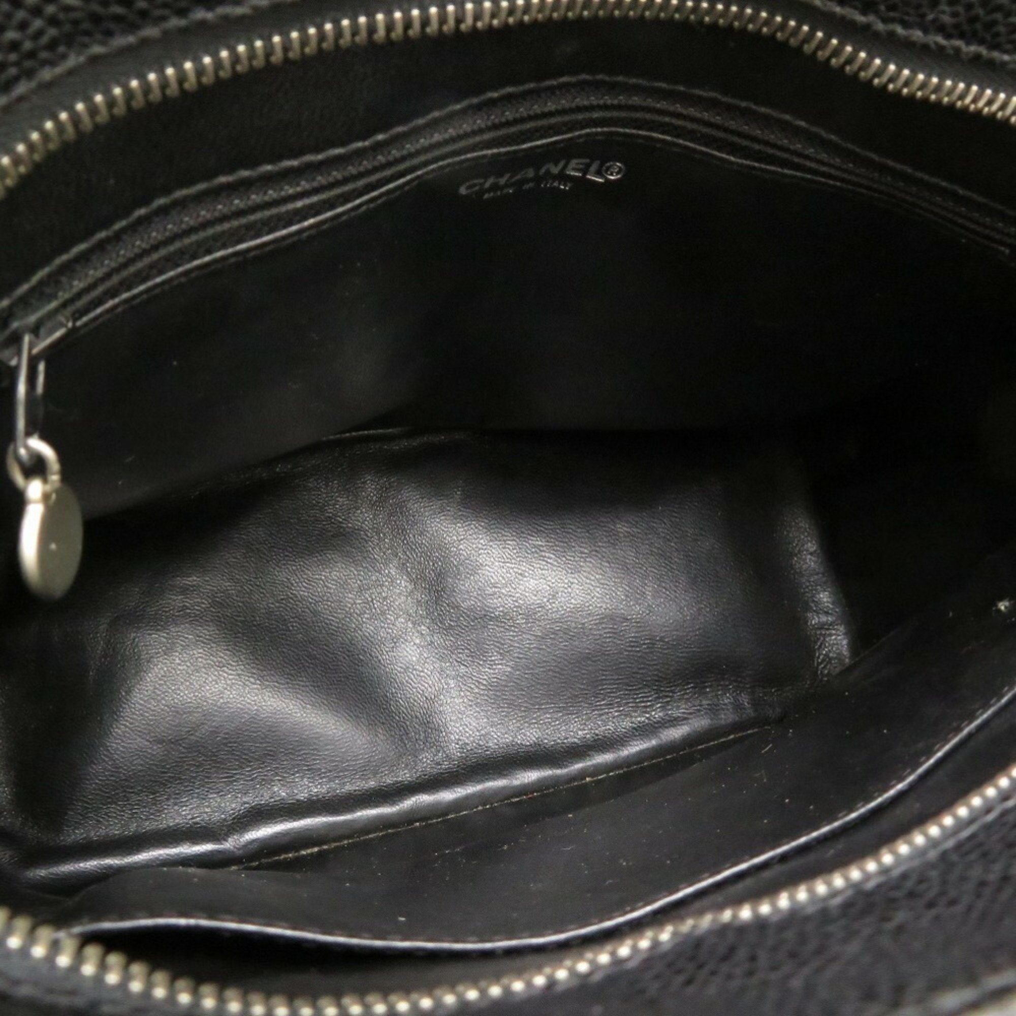 Chanel Black Grained Calfskin Tote Bag