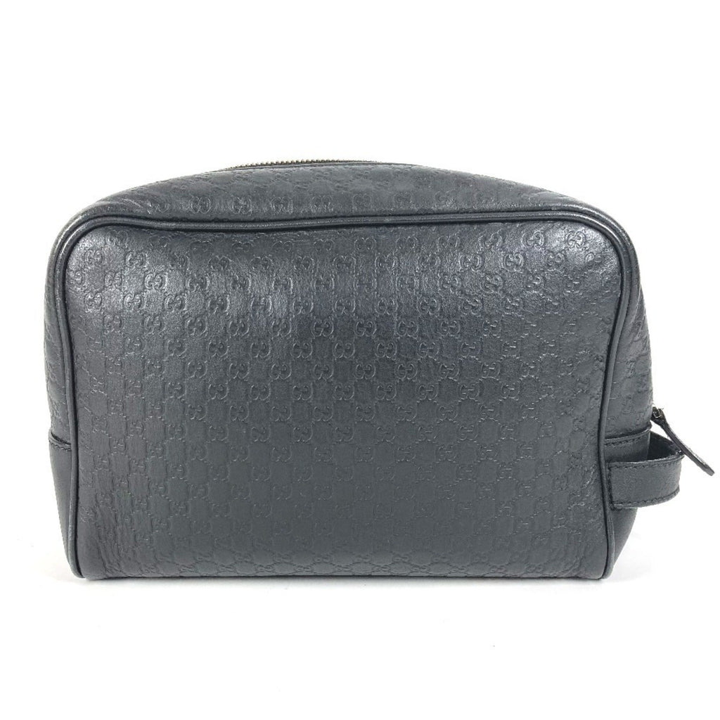 Gucci Guccissima Black Gg Leather Clutch Bag Handbag (Pre-Owned)