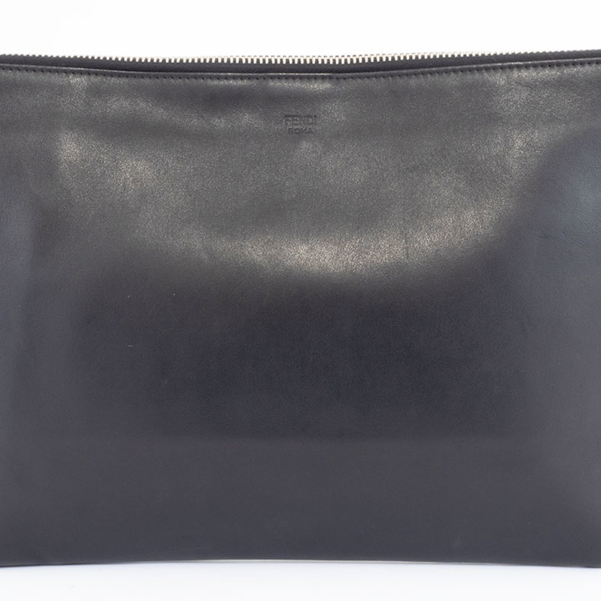 Fendi Black Leather Clutch Bag