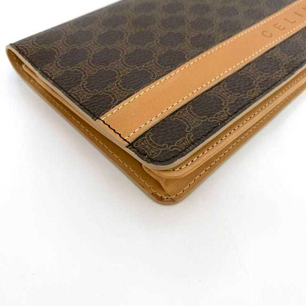 Celine Macadam Brown Pvc Long Wallet (Bi-Fold)