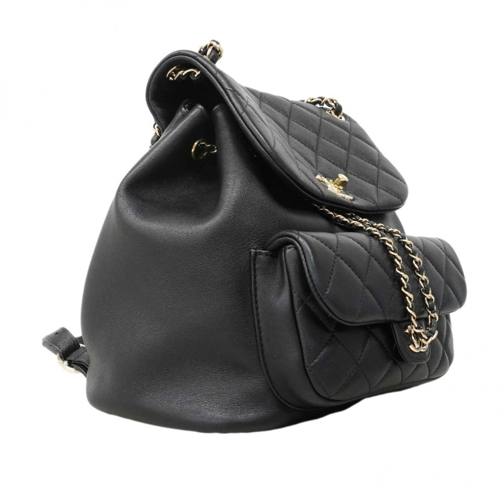Chanel Black Leather Backpack