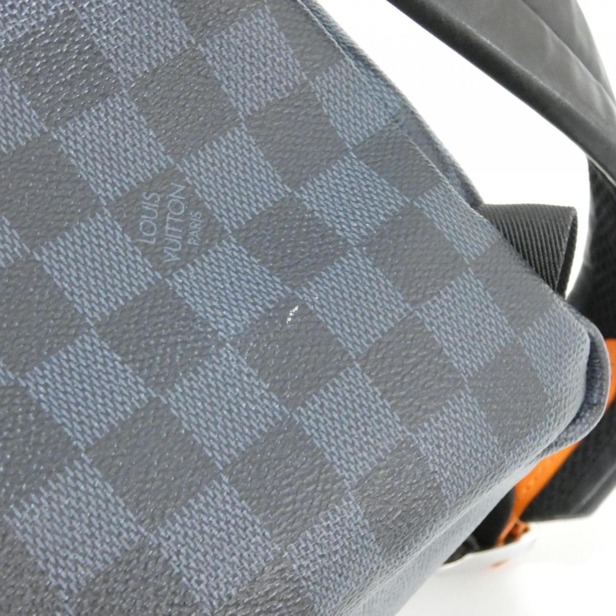 Louis Vuitton Black Cobalt Coated Canvas Backpack